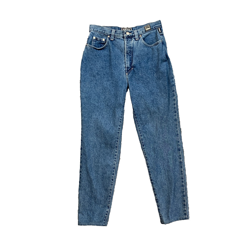 Vintage Versace Jeans Women 34 US 14 Denim High Waisted Tapered Non Stretch Y2K